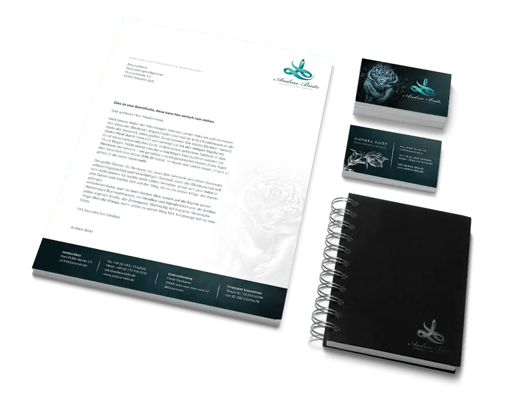 Corporate Design Andrea Baitz, Freelancer, Logo, Visitenkarten, Briefpapier