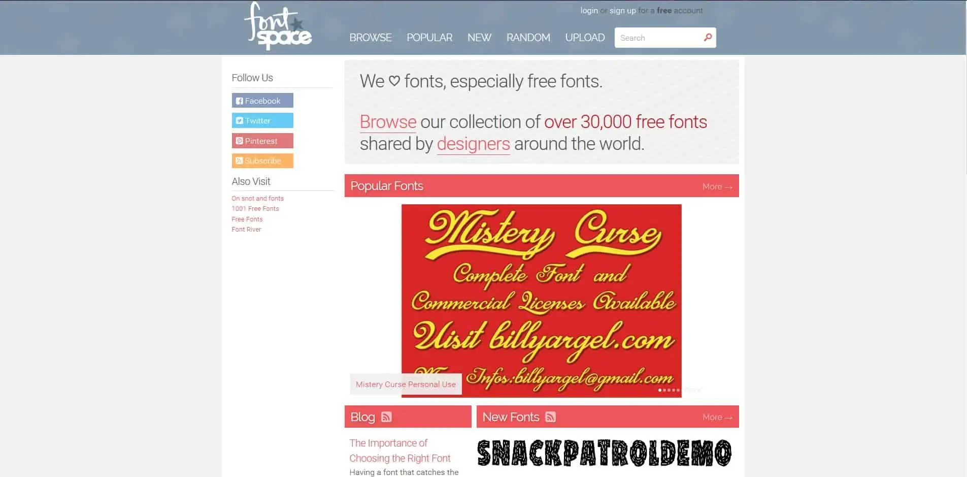 font space