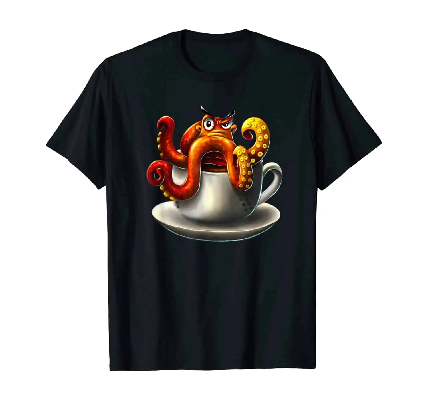 Oktopus Tintenfisch Kaffee Trinker, Kaffee Liebhaber, Morgenmuffel, Kaffeetrinker, Kaffee Spruch T-Shirt Design